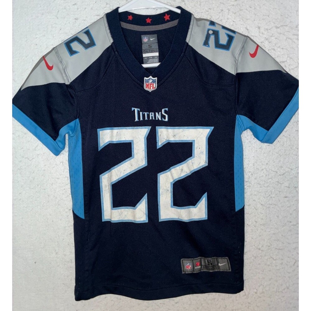 Tennessee Titans Boys sz S (8) NFL Jersey Nike On Field 22 Derrick Henry Blue